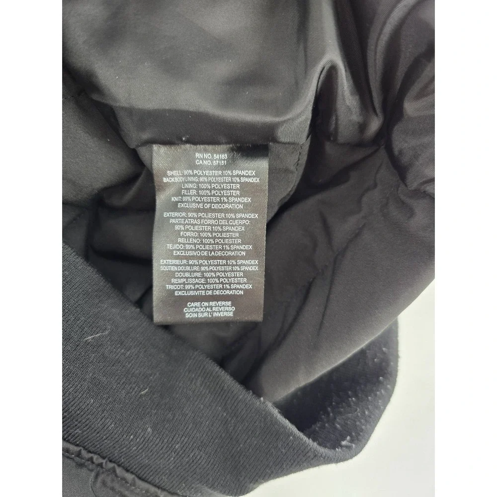 DKNY Quilted‎ Hooded Bomber Puffy Jacket Mens Sz M Black 4 Way Stretch NWT - Picture 4 of 10